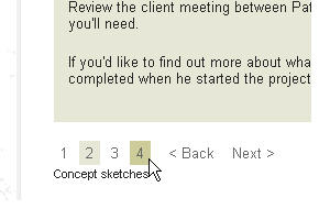 Screen grab of In-topic navigation