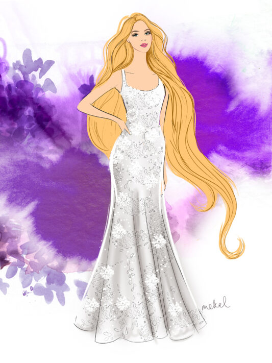 Disney x Allure Bridals x Mekel Fashion Illustration