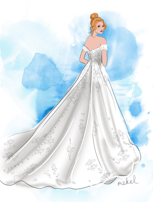 Disney x Allure Bridals x Mekel Fashion Illustration